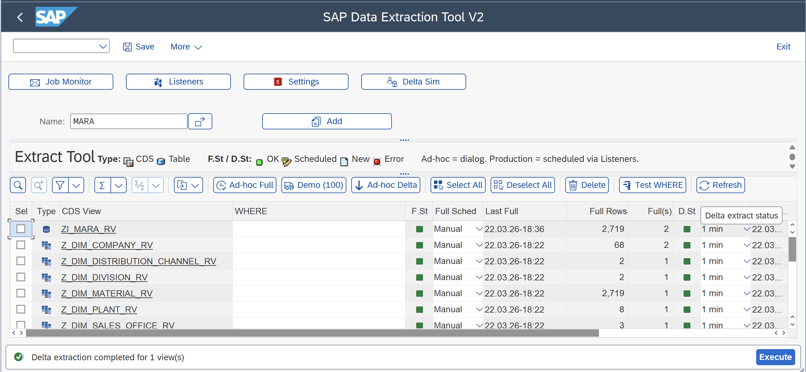 Table Replication — Delta Load